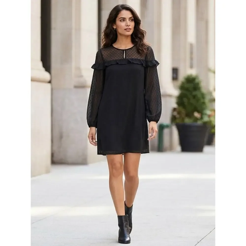 Loft Black Shift Short Lightweight Dress Women Size 4